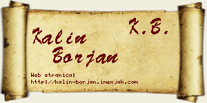 Kalin Borjan vizit kartica